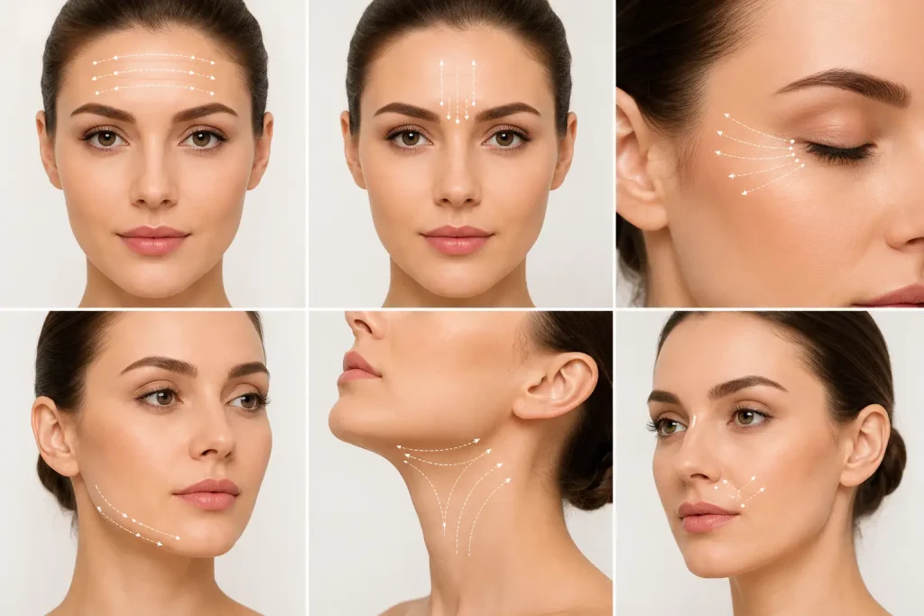 بوتاکس برای کدام نواحی صورت تزریق می‌شود؟